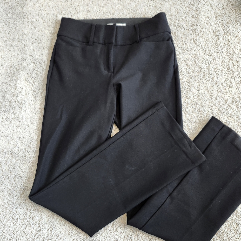 Rickis New Black Dress Pants Flare Rayon Size 2 Nylon Tummy Tuck